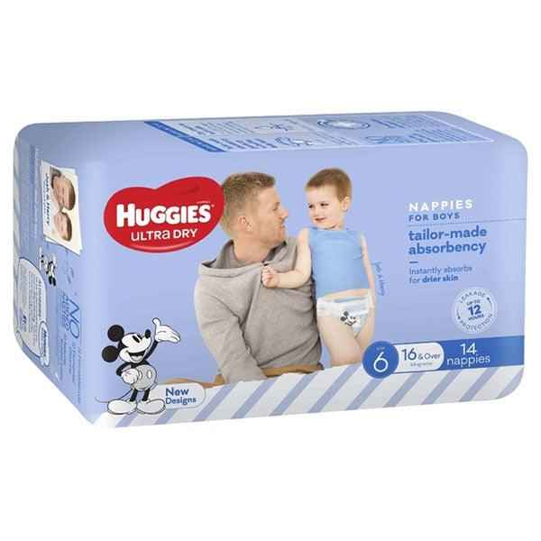 Huggies Ultra Dry Nappies Size 6 Junior (16kg+ | 14PK) Boy