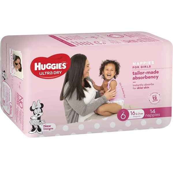Huggies Ultra Dry Nappies Size 6 Junior (16kg+ | 14PK) Girl