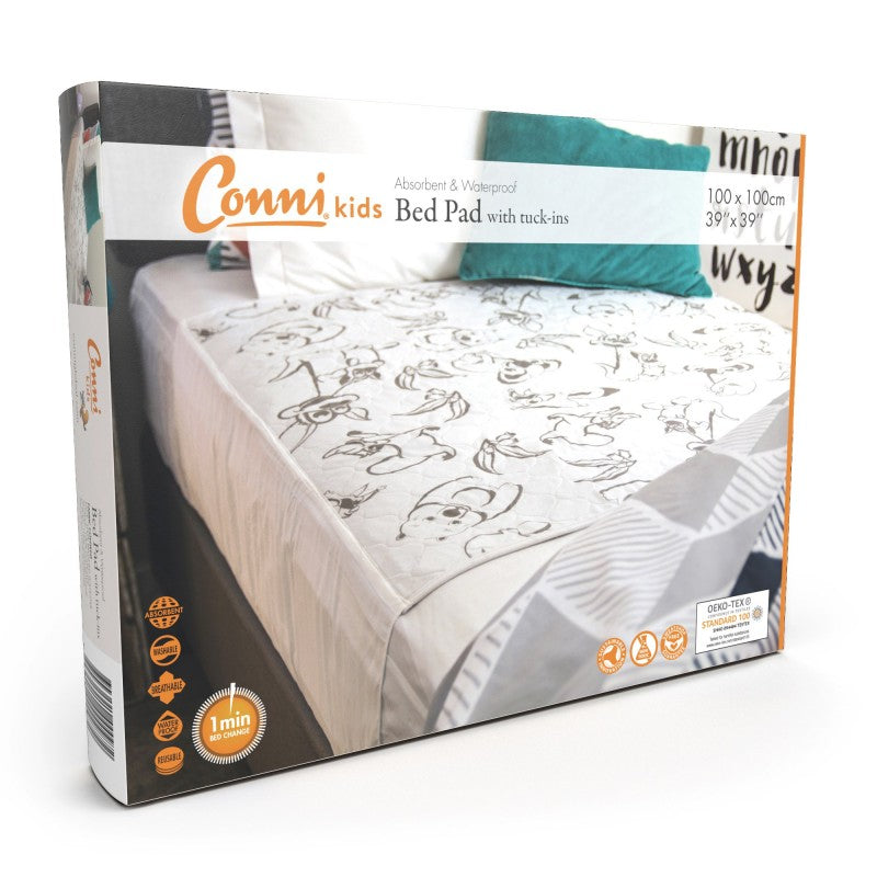 Conni Kids Bed Pad with Tuck-Ins (Aussie Animals)