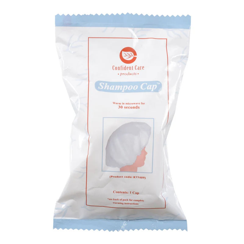 Confident Care Rinse Free Shampoo Cap in sealed packet