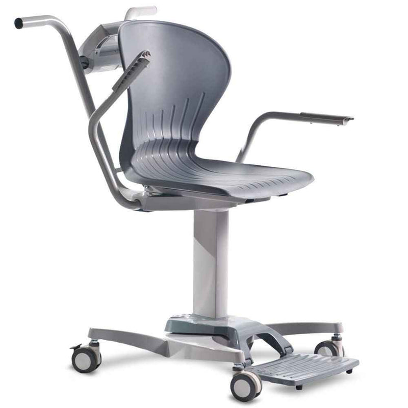 Healthweigh Chair Scales with armrests and footrest on castors
