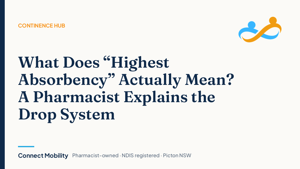 What highest absorbency actually means, the drop system explained, Connect Mobility