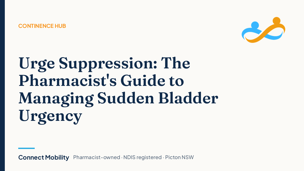 Urge suppression, managing sudden bladder urgency, Connect Mobility
