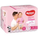 Huggies Ultra Dry Nappies Size 5 Walker (13-18kg | 16PK) Girl - My Store
