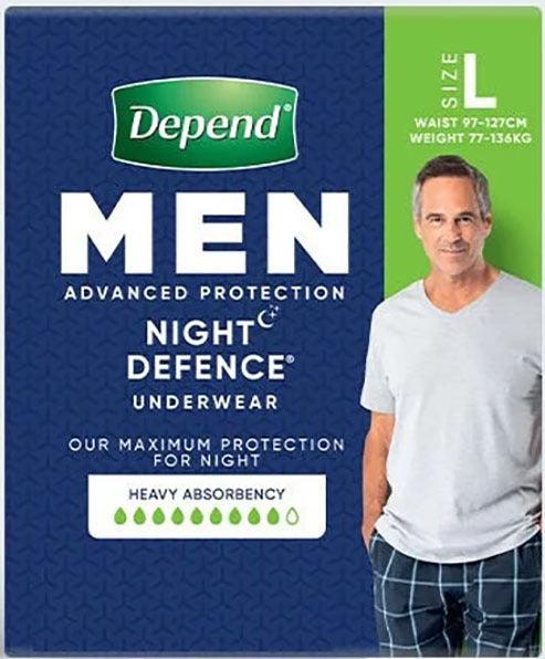 Depend Real Fit MEN Night Defence (8PK | Large) - My Store