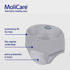 MoliCare Men Pants 7 Drop pull-up pant diagram with labelled features