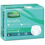 Depend Briefs Super Plus Unisex (15PK | Large) - My Store
