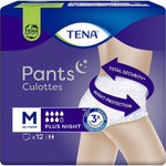 Tena Pants Plus Night, Medium 12 pack, front of the purple packet
