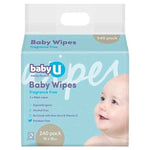 babyU Fragrance Free Baby Wipes (240PK)