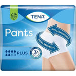 Tena ProSkin Pants Plus packet close up showing the absorbency drops