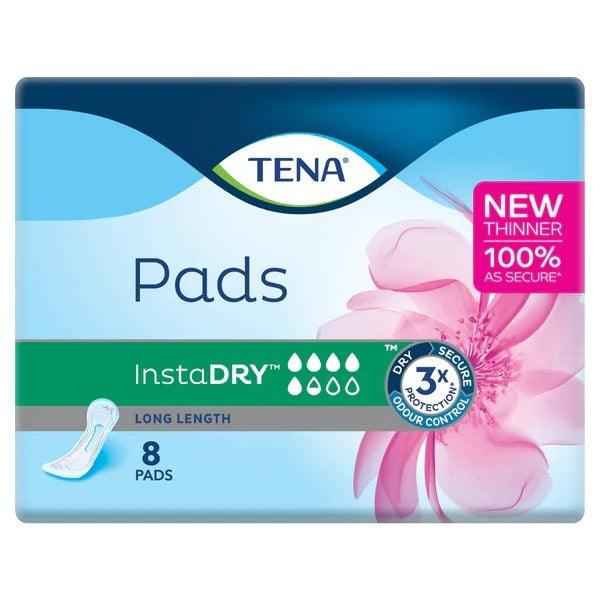 Tena Pads InstaDRY™ Long Length (8PK)