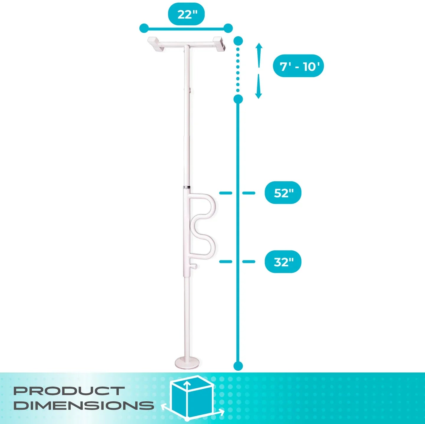 Wonder Pole Plus (Security Pole Curved Grab Bar)