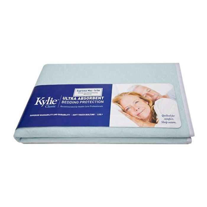 Kylie Supreme Mac Waterproof Backing With Tuck Ins 100x100cm 2500ml Light Blue