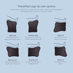 TheraMed Legs Up Leg Support Ottoman positions chart