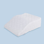 TheraMed Foot Reliever Cushion in quilted cover, angled view