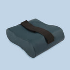 TheraMed Leg Spacer Knee Pillow with strap, angled view