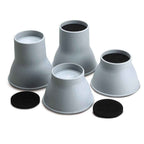 Elephant Feet Furniture Raisers, set of grey cone raisers with pads