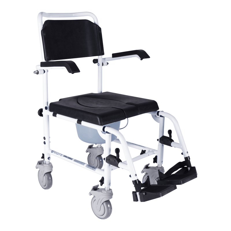 Aspire 440mm Aluminium Commode - Attendant Propelled - Connect Mobility