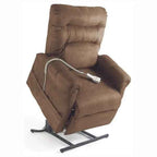 Pride C6 Dual Motor Lift Chair in tan, tilted forward in the lift position