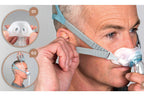 Man fitting the Fisher and Paykel Brevida Pillow Mask with step guide insets