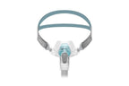 Fisher and Paykel Brevida Pillow Mask with teal headgear, front view