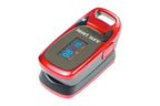 Heart Sure Fingertip Pulse Oximeter in red with digital display
