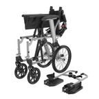 Aspire Socialite Wheelchair (Attendant) in silver, folded with footrests removed
