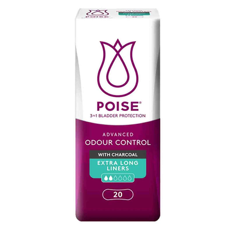 Poise Extra Long Liners with Charcoal (20PK)
