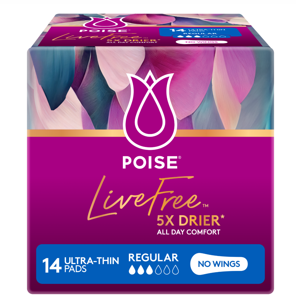 Poise® LiveFree Regular Pad with Wing (14PK) - Connect Mobility