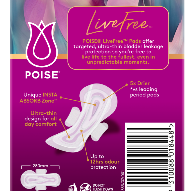 Poise® LiveFree Super Pad with Wing (12PK) - Connect Mobility