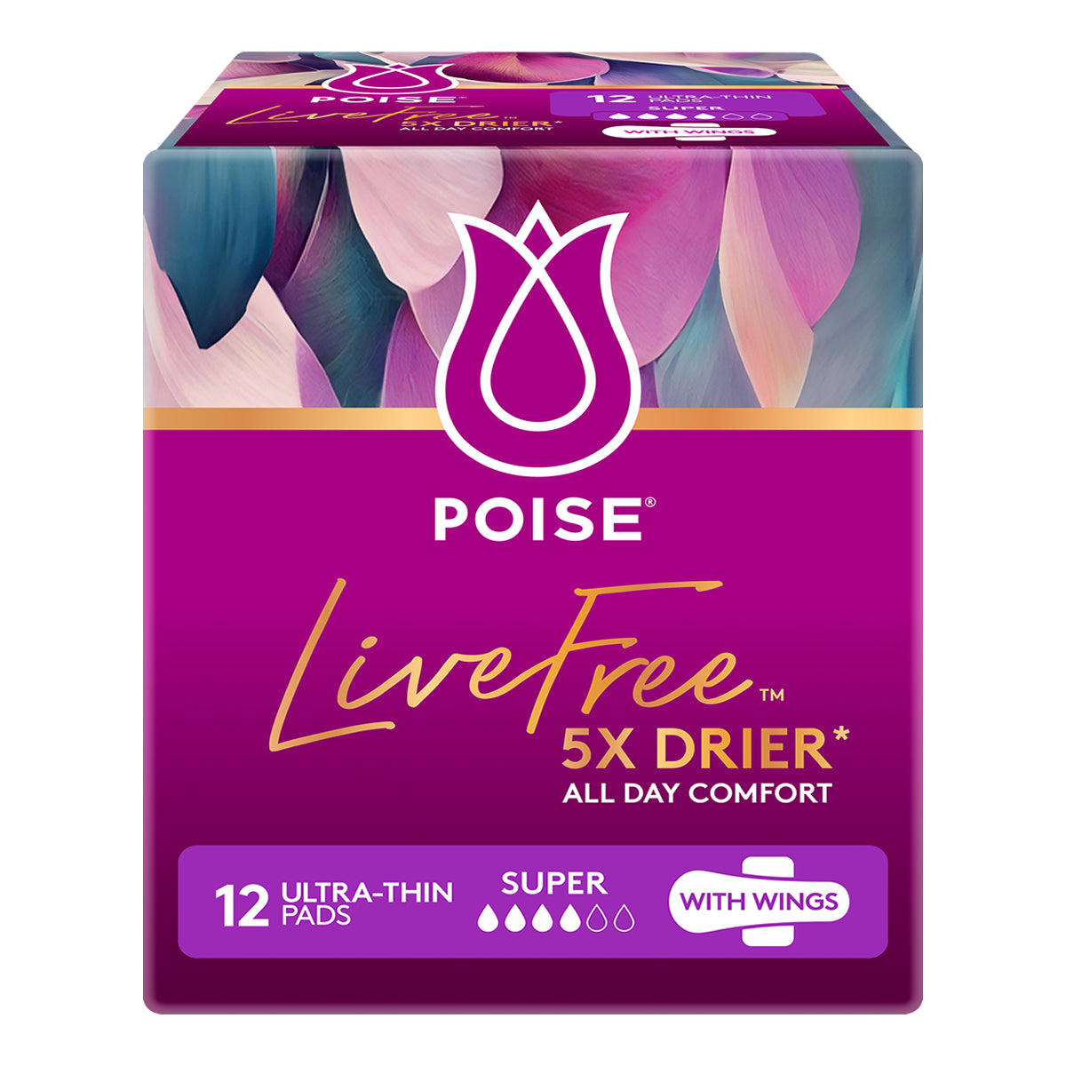 Poise® LiveFree Super Pad with Wing (12PK) - Connect Mobility