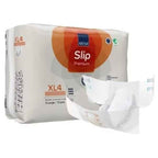Abena Slip XL4 Premium XL pack with an all-in-one brief shown in front