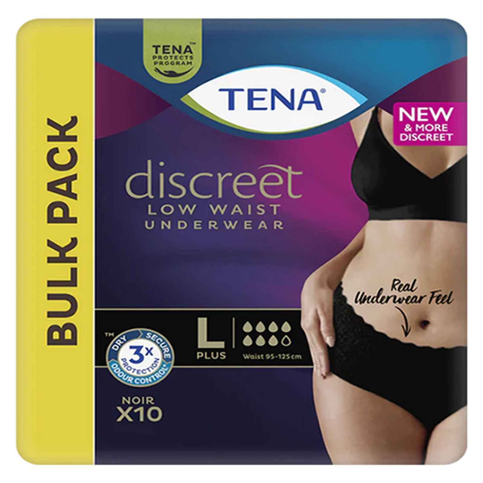 Tena Pants Women Discreet Low Waist Black (2 sizes)