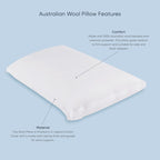TheraMed Wool Blend Pillow features diagram