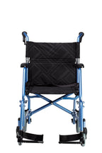 Max Mobility LA1 Transit Wheelchair in blue, front view