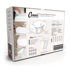 Conni Micro-Plush Waterproof Sheet (King) white packaging back panel